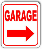 GARAGE RIGHT ARROW Aluminum Composite Sign
