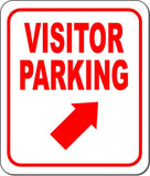 VISITOR PARKING DIRECTIONAL RED 8 Arrow Variations Metal Aluminum composite sign
