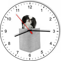 Japanese Chin In Your Pocket Puppy Dog kitchen living room Wall Clock