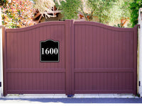 1600 Bay Garage Door Plate Field Lane Gate  BLACK  Aluminum Composite Sign