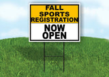 SPORTS REGISTRATION GOLD WHITE FALL Yard Sign with Stand LAWN SIGN