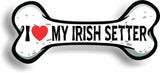 I Love My Irish Setter Car Magnet Bumper Sticker 3"x7"