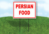 PERSIAN FOOD RED WHITE Yard Sign Road with Stand LAWN SIGN