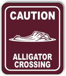 CAUTION ALLIGATOR CROSSING TRAIL Metal Aluminum composite sign