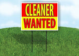 CLEANER WANTED RED YELLOW Yard Sign Road with Stand LAWN SIGN