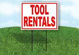 TOOL Rentals RED Yard Sign Road with Stand LAWN SIGN