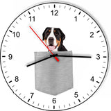 Greater Swiss Mountain Dog  In Your Pocket Dog kitchen living room Wall Clock