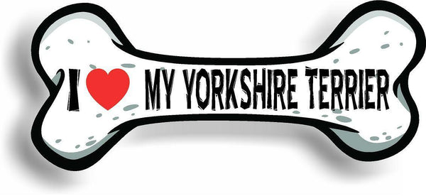 I Love My Yorkshire Terrier Car Magnet Bumper Sticker 3"x7"