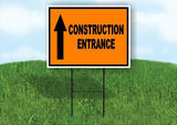 Construction Entrance STRAIGHT ARROW ORANGE BLACK Yard Sign with Stand LAWN SIGN