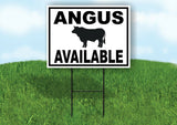 ANGUS AVAILABLE BLACK BORDER Yard Sign Road with Stand LAWN SIGN