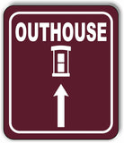 OUTHOUSE DIRECTIONAL ARROW TRAIL 8 Variations Metal Aluminum composite sign