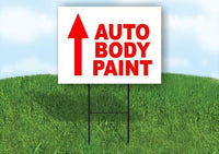 Auto Body Paint RED STRAIGHT ARROW Yard Sign with Stand LAWN SIGN