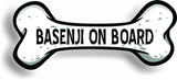 Dog on Board Basenji Bone Car Magnet Bumper Sticker 3"x7"