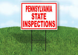 PA STATE INSPECTIONS RED WHITE Yard Sign Road with Stand LAWN SIGN