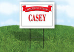 CASEN CONGRATULATIONS RED BANNER 18in x 24in Yard sign with Stand