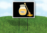 HONEY JAR BLACK Yard Sign with Stand LAWN SIGN