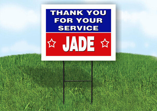 JADE THANK YOU SERVICE 18 in x 24 in Yard Sign Road Sign with Stand