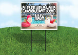 PLEASE WEAR YOUR MASK POOL Yard Sign Road with Stand LAWN SIGN