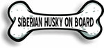 Dog on Board Siberian Husky Bone Car Magnet Bumper Sticker 3"x7"