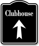 Clubhouse Golf Course Up Arrow BLACK Aluminum Composite Sign