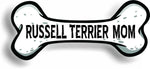 Dog Mom Russell Terrier Bone Car Magnet Bumper Sticker 3"x7"