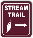 STREAM TRAIL DIRECTIONAL RIGHT ARROW CAMPING Metal Aluminum composite sign
