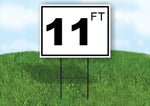 11 ft pool depth BLACK WHITE 18inx24in Yard Road Sign w/ Stand