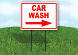 CAR WASH RIGHT arrow red Yard Sign Road with Stand LAWN SIGN Single sided
