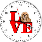American Cocker Spaniel Love Park Cute Puppy Dog kitchen living room Wall Clock