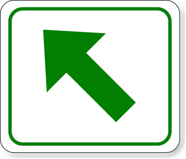 supplemental directional green diagonal left arrow Metal Aluminum Composite Sign