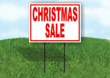 Christmas SALE RED Yard Sign Road with Stand LAWN SIGN