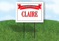 CINDY CONGRATULATIONS RED BANNER 18in x 24in Yard sign with Stand