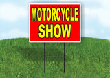 MOTORCYCLE SHOW RED YELLOW Yard Sign with Stand LAWN SIGN