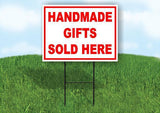 HANDMADE GIFTS SOLD HERE RED 18 in x 24 in Yard Sign Road Sign with Stand