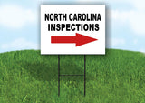 INSPECTIONS RIGHT ARROW RED_ NORTH CAROLINA Yard Sign with Stand LAWN SIGN