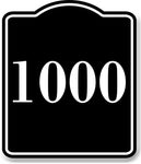 1000 Bay Garage Door Plate Field Lane Gate  BLACK  Aluminum Composite Sign