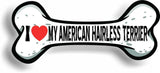 I Love My American Staffordshire Terrier Bone Car Magnet Bumper Sticker 3"x7"