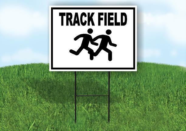 TRACK FIELD WITH BORDER Yard Sign with Stand LAWN SIGN – Work House signs