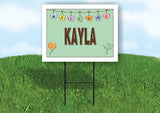 KAYLA WELCOME BABY GREEN  18 in x 24 in Yard Sign Road Sign with Stand