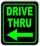 DRIVE THRU LEFT ARROW BLACK AND GREEN Aluminum composite sign