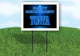 TONYA RETIREMENT BLUE 18 in x 24 in Yard Sign Road Sign with Stand