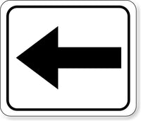 supplemental directional black left arrow Metal Aluminum Composite Sign