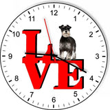 Miniature Schnauzer Cute Puppy Dog kitchen living room Wall Clock