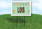 LOIS WELCOME BABY GREEN  18 in x 24 in Yard Sign Road Sign with Stand