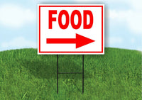 FOOD RIGHT arrow red Yard Sign Road with Stand LAWN SIGN Single sided