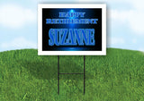 SUZANNE RETIREMENT BLUE 18 in x 24 in Yard Sign Road Sign with Stand