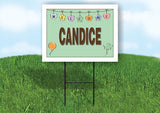 CANDICE WELCOME BABY GREEN  18 in x 24 in Yard Sign Road Sign with Stand
