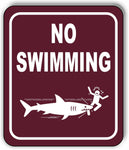 NO SWIMMING SHARK DANGER PARK CAMPING Metal Aluminum composite sign