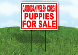 Cardigan Welsh Corgi PUPPIES FOR SALE RED Yard Sign Road with Stand LAWN SIGN