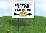 CALIFORNIA SUPPORT FARMERS RIGHT ARROW Yard Sign w Stand LAWN  SIGN Single